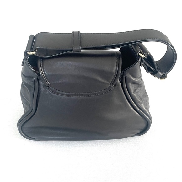 Escada Leather Shoulder Bag with Adjustable Strap Gold Hardware - Picture 2 of 9
